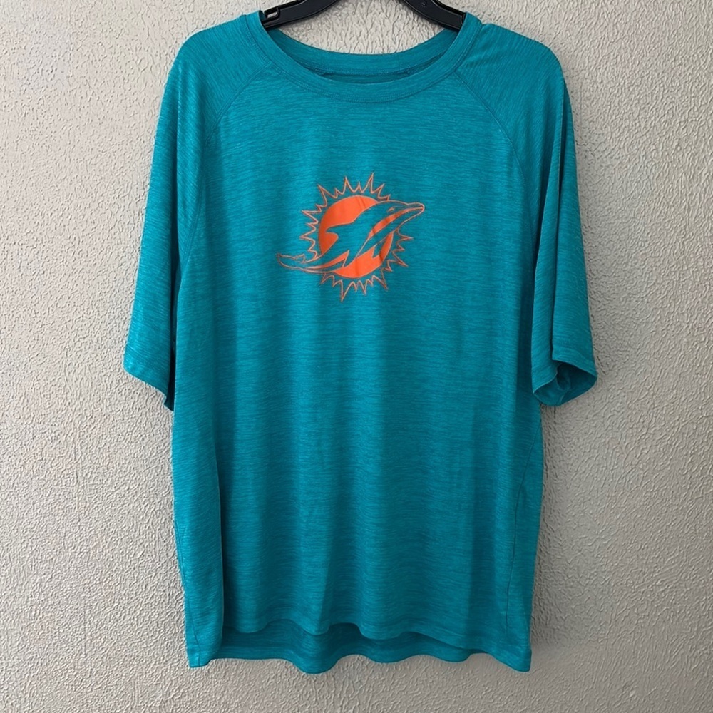Miami‎ Dolphins NFL Team Apparel Mens Size XXL Teal Football T-Shirt